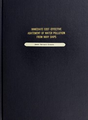 Front cover of Immediate cost-effective abatement of water pollution from Navy ships by James Bernard Greene