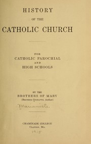 Front cover of History of the Catholic Church by Marianists.