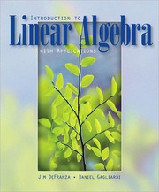 Cover of Introduction to linear algebra with applications by James DeFranza