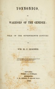 Front cover of Yonnondio, or warriors of the Genesee by William H. C. Hosmer
