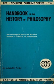 Front cover of Handbook in the history of philosophy by Avey, Albert Edwin