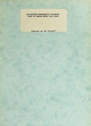 Front cover of An electron paramagnetic resonance study of indium doped zinc oxide by Coenraad Van der Schroeff