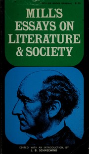 Front cover of Essays on literature and society by John Stuart Mill