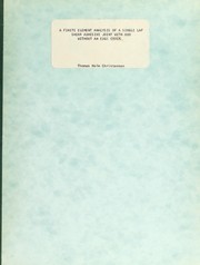 Front cover of A finite element analysis of a single lap shear adhesive joint with and without an edge crack by Thomas Holm Christensen