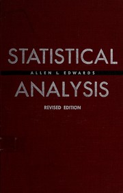 Front cover of Statistical analysis for students in psychology and education by Allen Louis Edwards