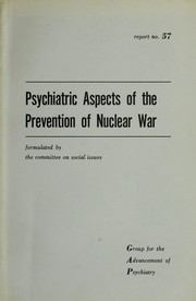 Front cover of Psychiatric aspects of the prevention of nuclear war by Group for the Advancement of Psychiatry. Committee on Social Issues.