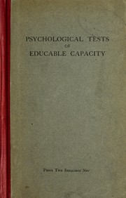 Front cover of Report of the Consultative Committee on psychological tests of educable capacity and their possible use in the public system of education by Great Britain. Board of Education. Consultative Committee.