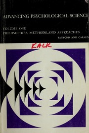 Cover of Advancing psychological science by Fillmore H. Sanford