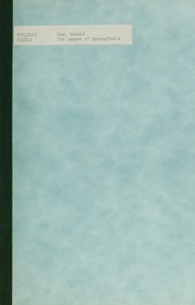 Front cover of The lawyer of Springfield by Ronald Gow