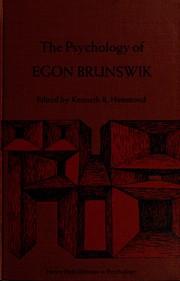 Front cover of The Psychology of Egon Brunswik by Kenneth R. Hammond