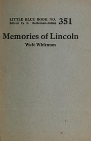 Front cover of Memories of President Lincoln by Walt Whitman