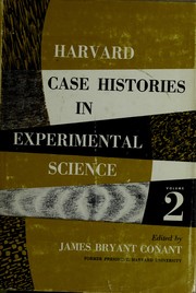Front cover of Harvard case histories in experimental science by James Bryant Conant