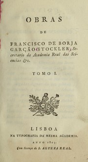 Cover of Obras de Francisco de Borja Garção Stockler by Francisco de Borja Garção Stockler
