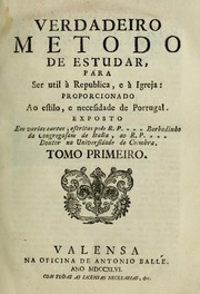 Front cover of Verdadeiro método de estudar by Luís António Verney