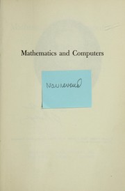 Cover of Mathematics and computers by George R. Stibitz