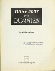 Cover of Office 2007 for dummies by Wallace Wang