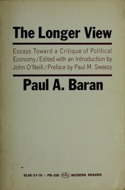 Cover of The longer view by Paul Baran