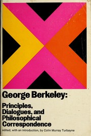 Cover of Principles, dialogues, and philosophical correspondence by George Berkeley