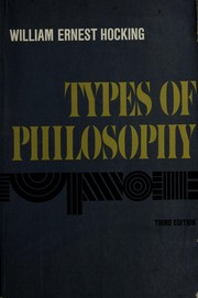 Front cover of Types of philosophy by William Earnest Hocking
