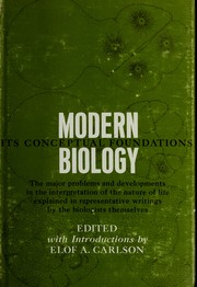 Cover of Modern biology; its conceptual foundations by Elof Axel Carlson