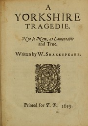 Cover of A Yorkshire Tragedy by William Shakespeare (Spurious or Doubtful Works)