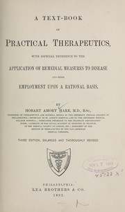 Cover of A text-book of practical therapeutics by H. A. Hare