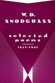 Cover of Selected Poems by W. D. Snodgrass