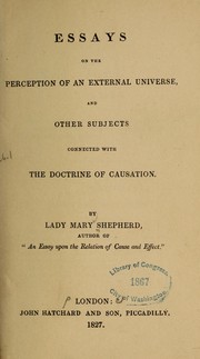 Front cover of Essays on the perception of an external universe by Shepherd, Mary Lady