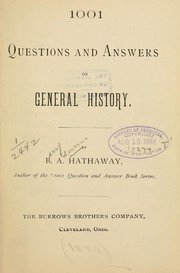 Cover of 1001 questions and answers on general history by Benjamin Adams Hathaway