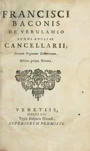 Front cover of Novum organum scientiarum by Francis Bacon