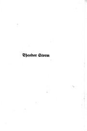 Cover of Theodor Storm by Gertrud Storm