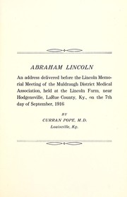 Cover of Abraham Lincoln by Curran Pope