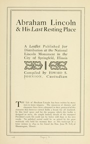 Cover of Abraham Lincoln & his last resting place by Edward S. Johnson