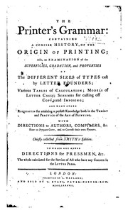 Cover of The printer's grammar by John Smith (printer)