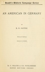 Cover of An American in Germany by E. E. Pattou