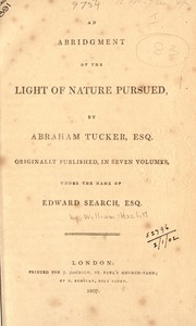 Cover of An abridgment of "The light of nature pursued" by Abraham Tucker