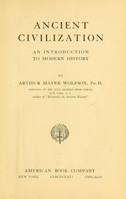 Cover of Ancient civilization by Arthur Mayer Wolfson