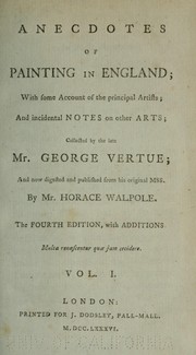 Front cover of Anecdotes of painting in England by Horace Walpole