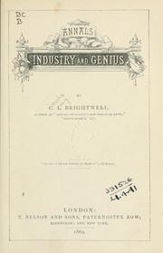 Cover of Annals of industry and genius by C. L. Brightwell