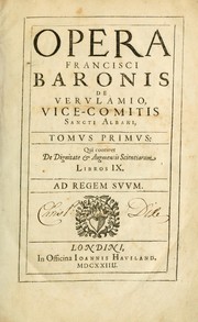 Front cover of [Opera Francisci Baronis de Vervlamio ... by Francis Bacon