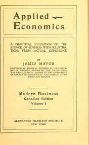 Front cover of Applied economics by James Mavor