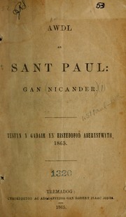 Cover of Awdl ar Sant Paul by Morris Williams