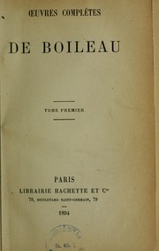 Cover of Oeuvres complètes de Boileau by Boileau