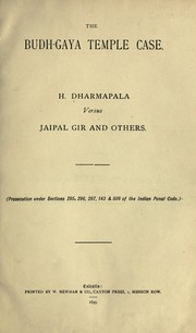 Front cover of The Budh-Gaya temple case by Anagarika Dharmapala