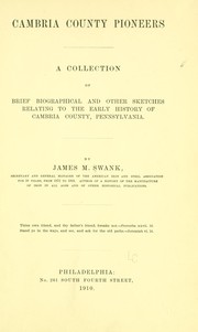 Front cover of Cambria County pioneers by James Moore Swank