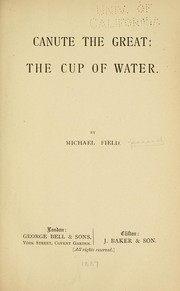 Cover of Canute the Great by Michael Field, pseud.