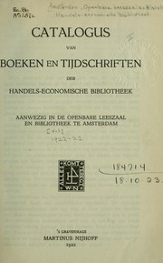 Front cover of Catalogus van boeken en tijdschriften der handels-economische bibliotheek by Amsterdam.  Openbare Leeszaal en Bibliotheek. Handels-Economische Bibliotheek