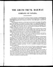 Front cover of Grand Trunk Railway Company of Canada by Grand Trunk Railway Company of Canada