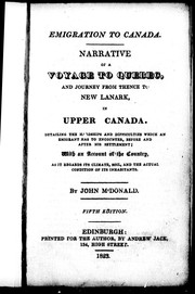 Cover of Emigration to Canada by John M'Donald