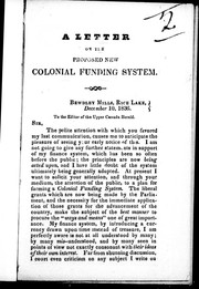 Front cover of A letter on the proposed new colonial funding system by William Bancks